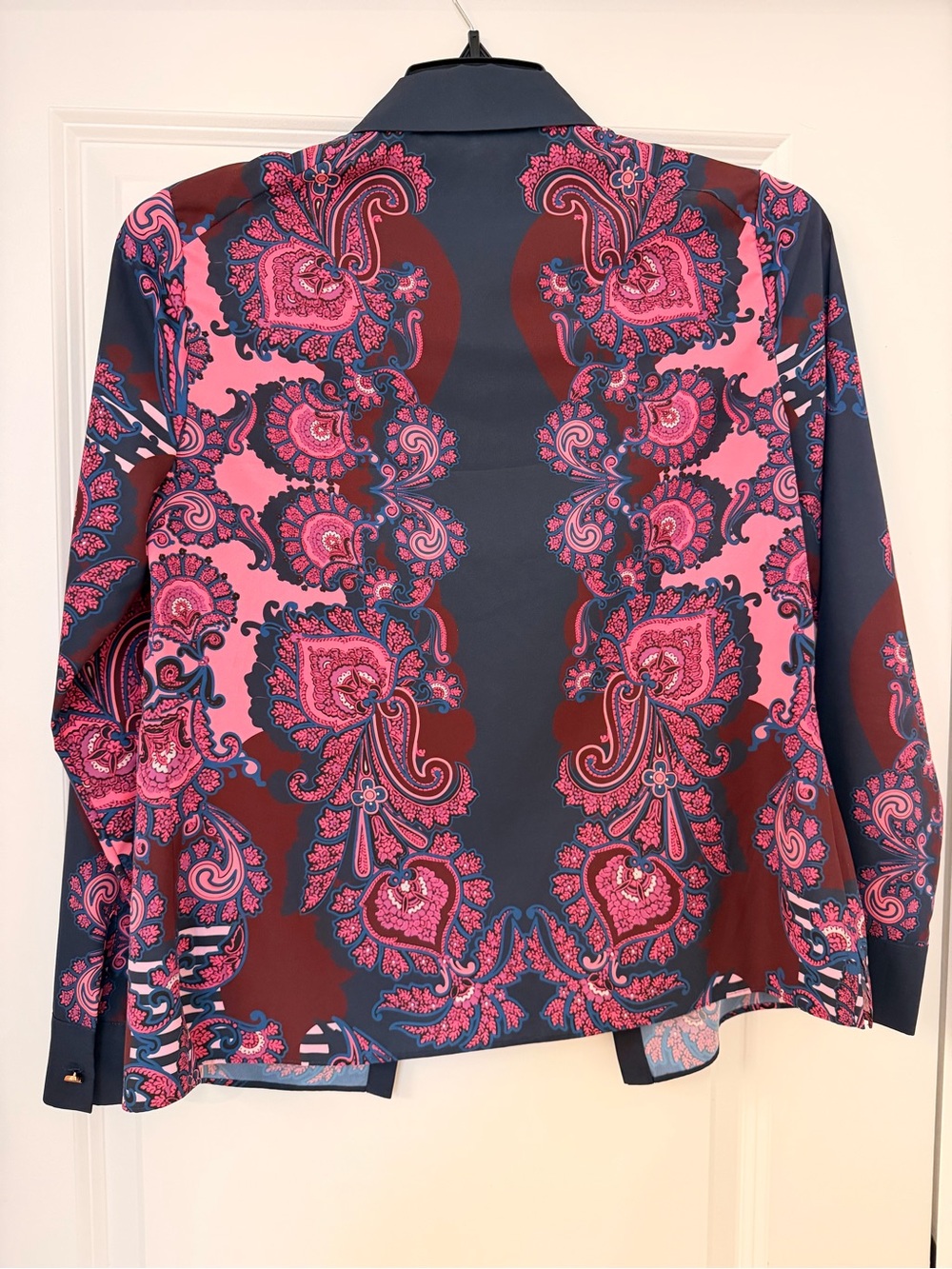 Ted Baker Navy and Pink Paisley Button-Down Shirt - Picture 3 of 6